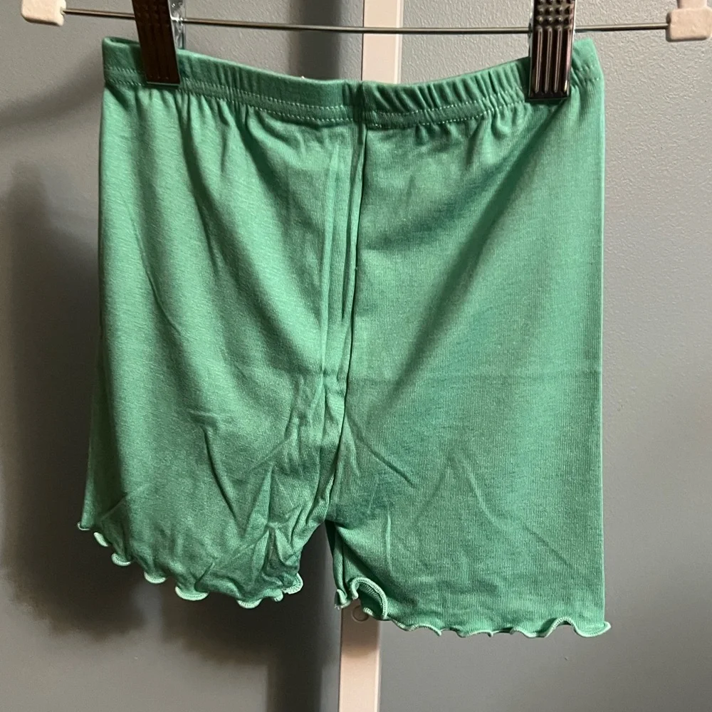 Mint Green Girls' Bike Shorts with Peach Bow NWOT 5-6